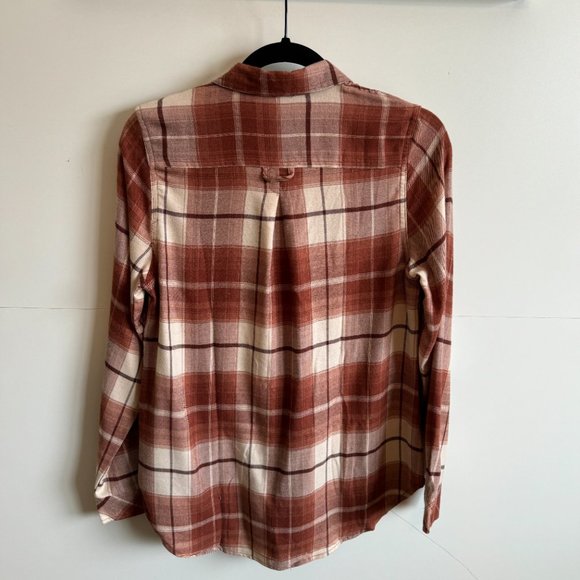 NWT! Como Vintage Soft Flannel Shirt in Clay and Ivory Plaid - Picture 2 of 8